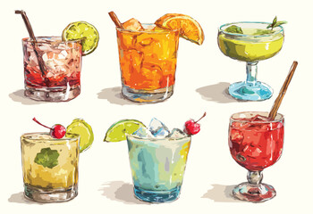 summer drinks vector art
