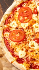 Classic Italian Pizza with Cheese and Tomato Topping for Premium Food Object and Traditional Cuisine Concept