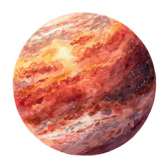 Exoplanet, watercolor painting, vector illustration, isolated on a white background.