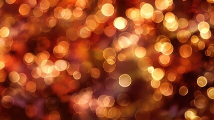 A background of warm, out-of-focus bokeh lights in autumn colors (gold, orange, red). Festive and abstract, with ample copy space