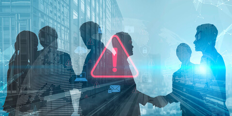 Cybersecurity threat alert protects data. Cyber security threat alert prevents access, alert warns...