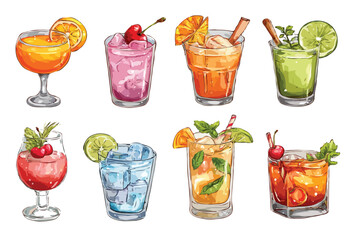 summer drinks vector art