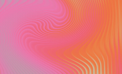 Fototapeta premium Abstract swirling pink and orange gradient background with wavy lines and texture