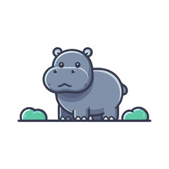 
hippo illustration design