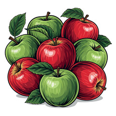 drawing, fruit, illustration, food, vector, organic, design, leaf, apple, summer, art, fresh, healthy, set, graphic, isolated, vegetarian, vitamin, sketch, icon, nature, diet, collection, drawn, line,