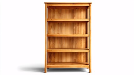 Minimal Wooden Bookshelf with Sunlight