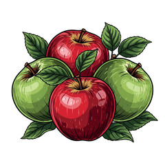 drawing, fruit, illustration, food, vector, organic, design, leaf, apple, summer, art, fresh, healthy, set, graphic, isolated, vegetarian, vitamin, sketch, icon, nature, diet, collection, drawn, line,