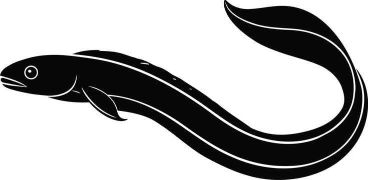unagi eel silhouette vector icon,symbol