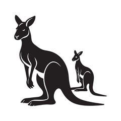 kangaroo vector silhouette sketch art logo idea collection