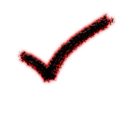 Vibrant red check mark symbolizing success and approval, perfect for modern digital designs