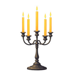 Large antique candle, old candles set