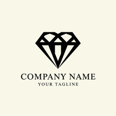 Fototapeta premium Stylized black diamond logo design with placeholder company name and tagline on a light background.
