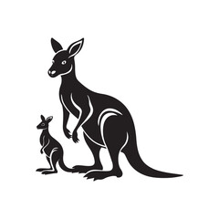 kangaroo vector silhouette sketch art logo idea collection