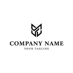 Abstract logo design featuring interwoven geometric shapes, a clean and modern company emblem.