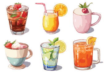 summer drinks vector art