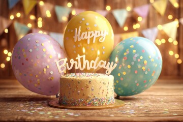 Colorful painted Easter eggs with ribbon on a wooden background are a traditional spring holiday decoration