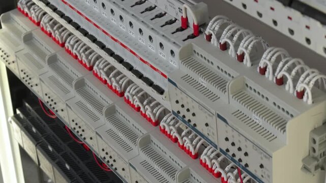 Electrical panel for organizing the power supply of the house on circuit breakers, Smart Home automation, connection through electrical terminals. 