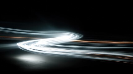 Black Friday dynamic light trails on black, motion blur frozen, center negative space, brandless 