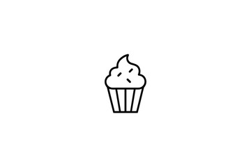 Frosted Cupcake Treat Line Icon