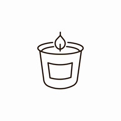 a lit candle container icon sign vector