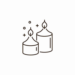 decorative burning candles icon sign vector