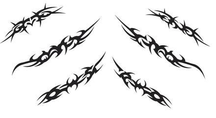 Tribal tattoo designs collection with decorative patterns
