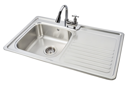 Modern stainless steel kitchen sink with drainer and faucet for stylish and functional kitchens