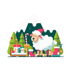
sheep illustration design