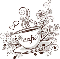 Polka Dot Mug of Colorful Painted Flowers