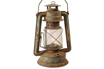 Vintage rusted lantern with nostalgic glow ideal for decor or atmospheric lighting ambiance