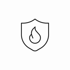 fire proof shield icon sign vector