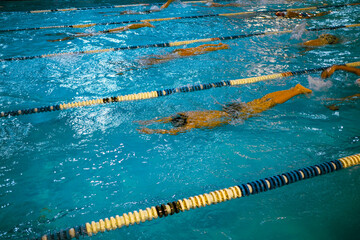 Professional Swimming Action in Water