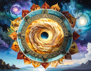 Cosmic portal in a celestial mandala