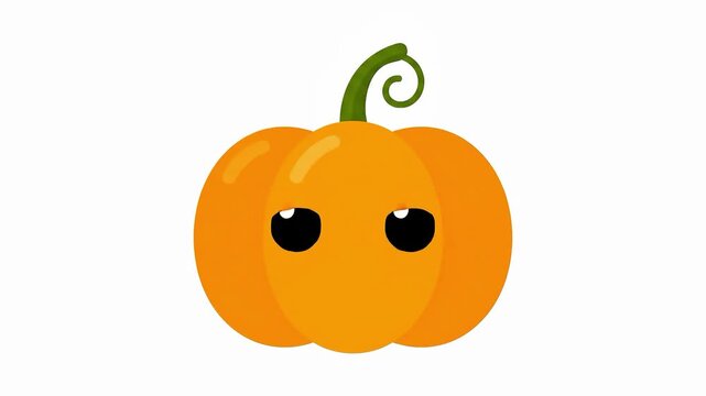 Cute Cartoon Pumpkin Character with Big Eyes Animation.