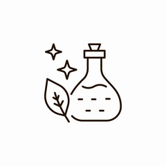 leaf and liquid flask icon sign vector