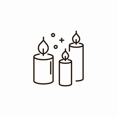 multiple lit candles icon sign vector