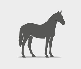 Silhouette of a horse. Farm animal. Vector illustration.
