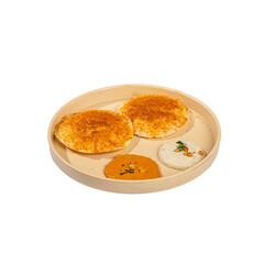 Ghee Karam Idly being served with chutneys on a Transparent PNG Background