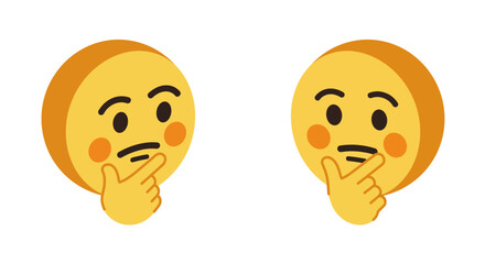 Thinking emoji duo contemplating ideas in modern digital art style