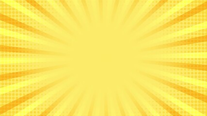 Retro vintage rays comic book pop art background. Vibrant yellow sunburst animation with halftone dots, perfect for retro videos or design projects. - Powered by Adobe