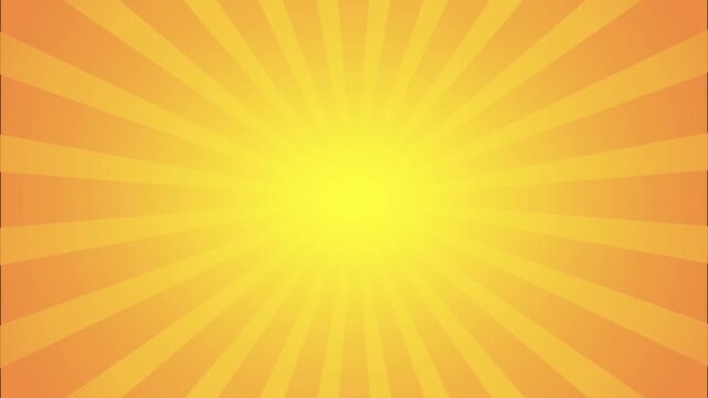 Comic retro vintage rays pop art background. Vibrant yellow and orange sunburst animation, perfect for retro videos, sales promotions, or design projects.