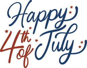 4th of July Handwritting Lettering