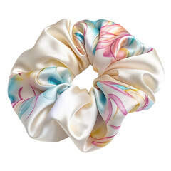 Elegant silk hair scrunchie with pastel colors for stylish hair accessory in fashion trends 2023
