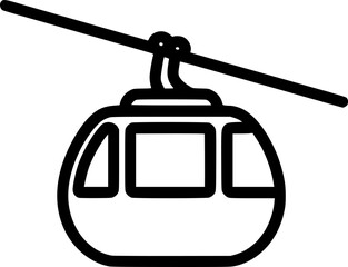 Cable car gondola outline icon vector
