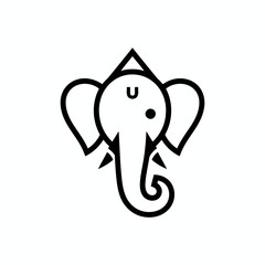Vector art of minimalist line art illustration of lord ganesha, the hindu god of wisdom and prosperity, vector graphic design