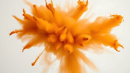 A vibrant explosion of brown powder forming organic cloud shapes, inspired by festive color celebrations.