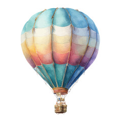 Naklejka premium Hot Air Balloon, watercolor painting, vector illustration, isolated on a white background.