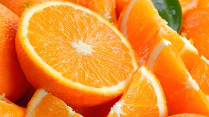Sliced orange wedges arranged in a circular pattern with space in the center for overlay 
