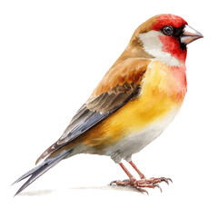 A watercolor painting of Finch, vector illustration on white background.
