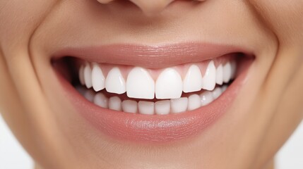 Obraz premium Smiling lips with perfect white teeth
